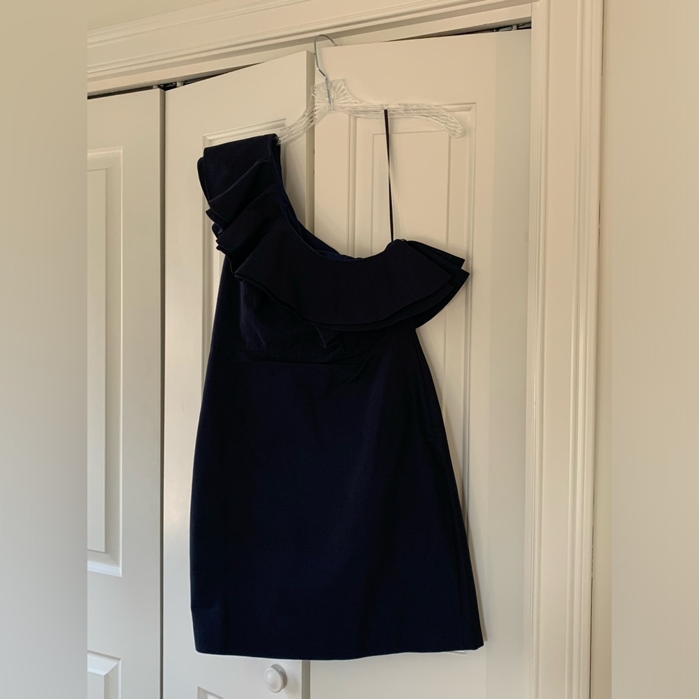 EUC! J.Crew One-Shoulder Ruffle Dress - Picture 5 of 6